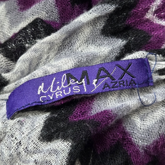 Miley Cyrus/Max Azria Purple & Black Knit Scarf - Plus 4 Lightweight Scarves Lot - Picture 3 of 8